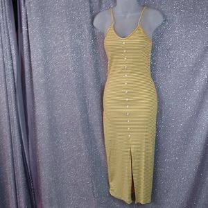 Yellow summer dress adjustable straps